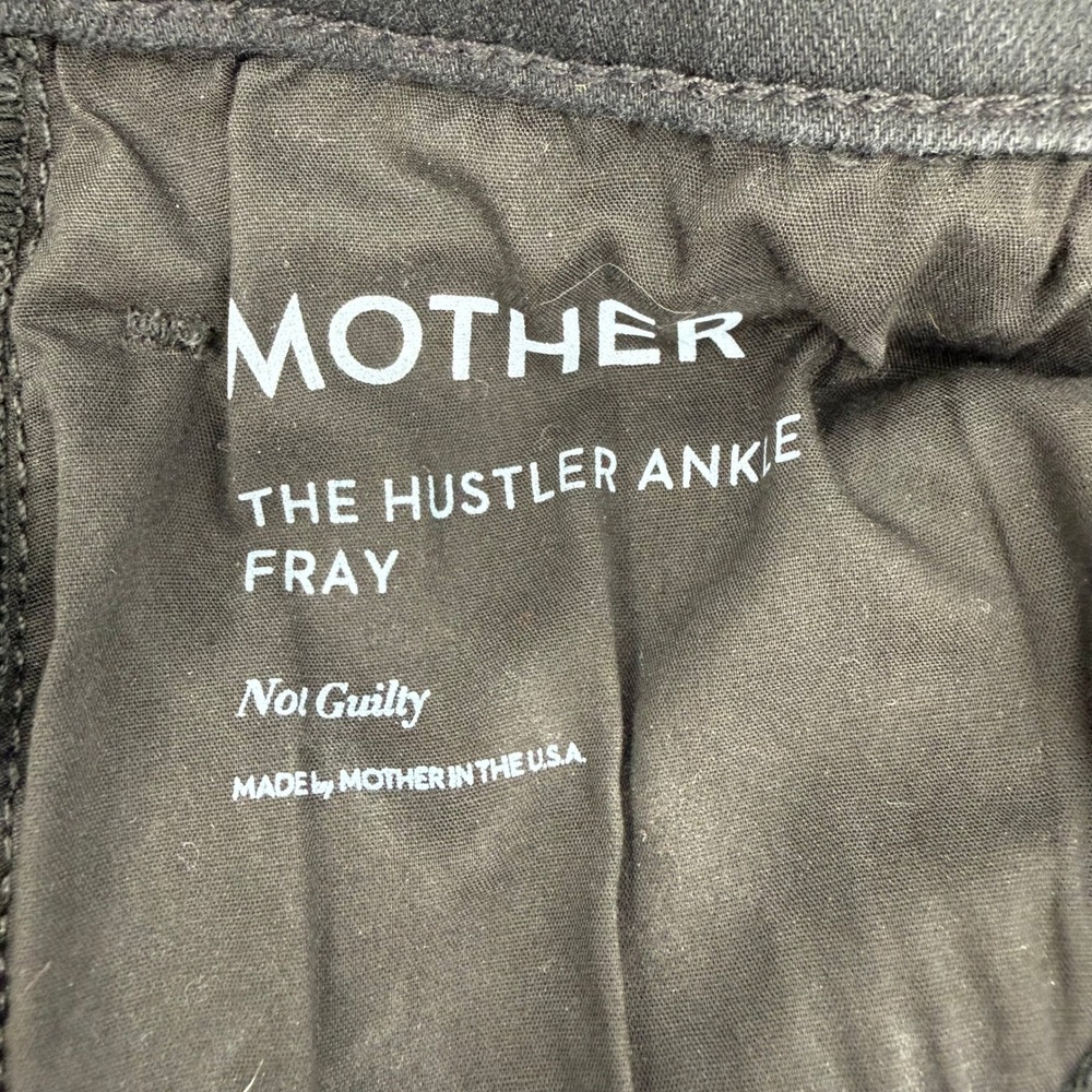 Mother The Hustler Ankle Fray Jeans Womens 29 Black Excellent Not Guilty - Picture 9 of 9